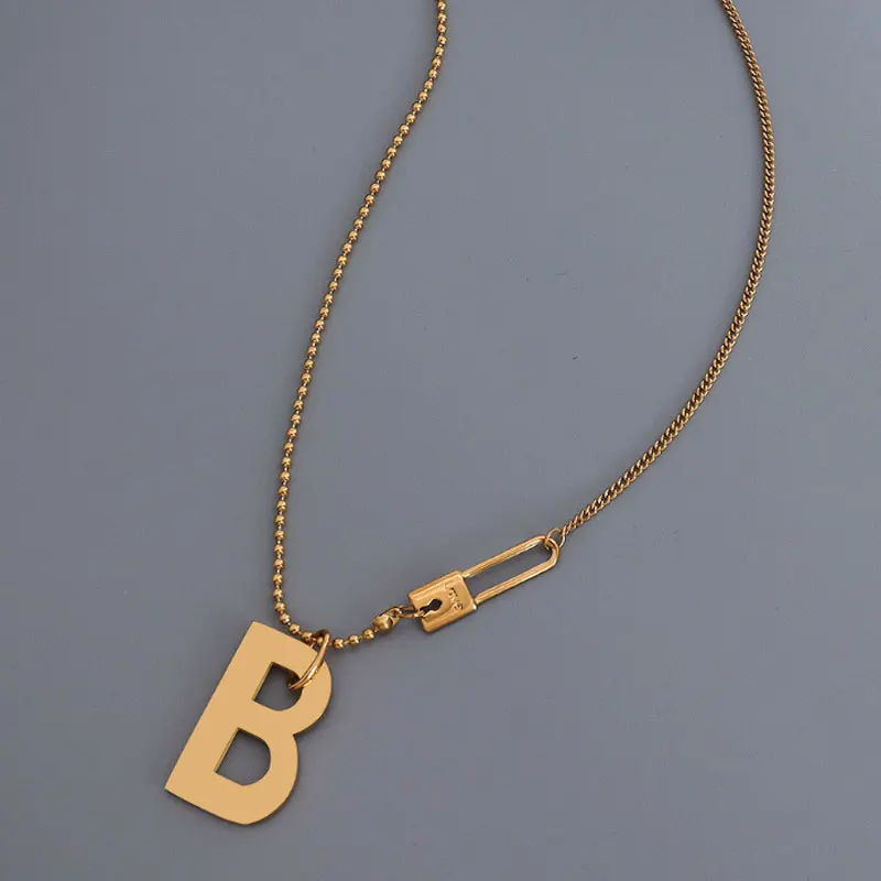 Минималистичное ожерелье наилучшего качества с большой буквой B для женщин