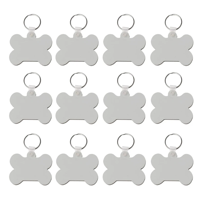 

12 Sublimation Wooden Hard Board Key Rings Double Printable Blank MDF Key Chains R2LE