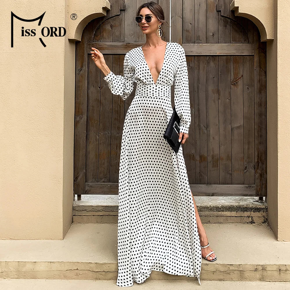 Платье Missord женское в горошек пикантное пляжное элегантное дизайнерское