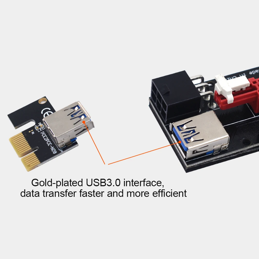 1 10 шт. новейшая версия PCI Экспресс Райзер карта VER 009S 6 конденсатор видеокарта