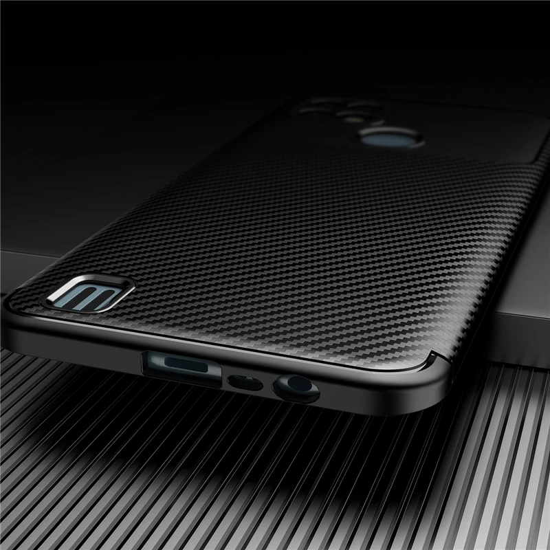 for oppo realme c21 case bumper anti knock silicon carbon fiber back cover for oppo realme c21 case for realme c21 c 21 6 5 inch free global shipping