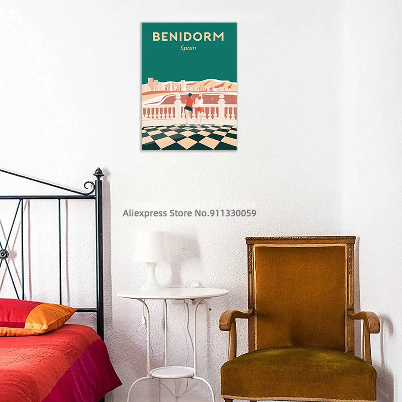 Постер для путешествий в Испании Benidorm постер туризма постеры печать на холсте