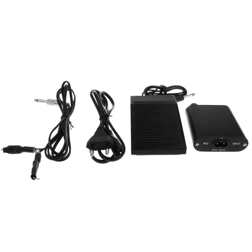 

Pro Tattoo Machine Power Supply Kit Clip Cords & Foot Pedal Switch EU Plug