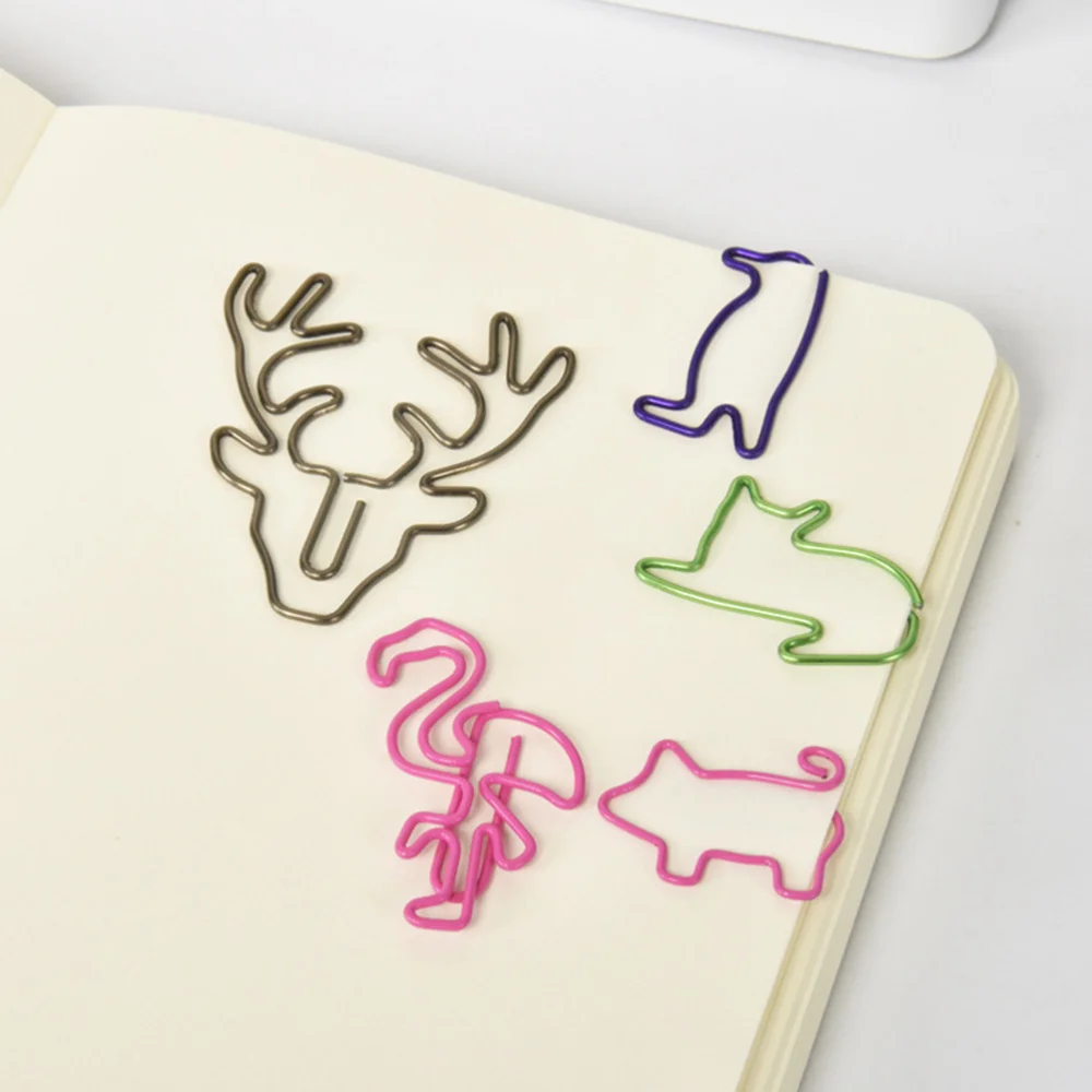 

30pcs Colorful Animal Shaped Clip File Clamps Holder Supplies Accessory for Home Office School (Cat Piggy and Dog One