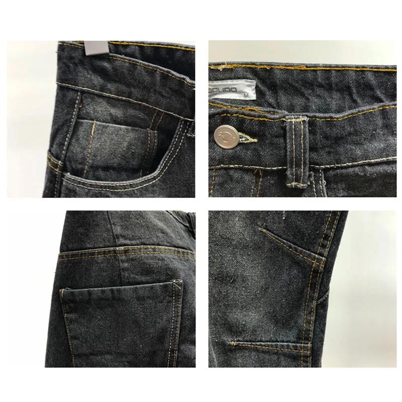 Europe Spring Summer Loose Black Jeans Men Solid Straight Ripped Long Denim Pants Casual Vintage Youth Chic Trousers 2021