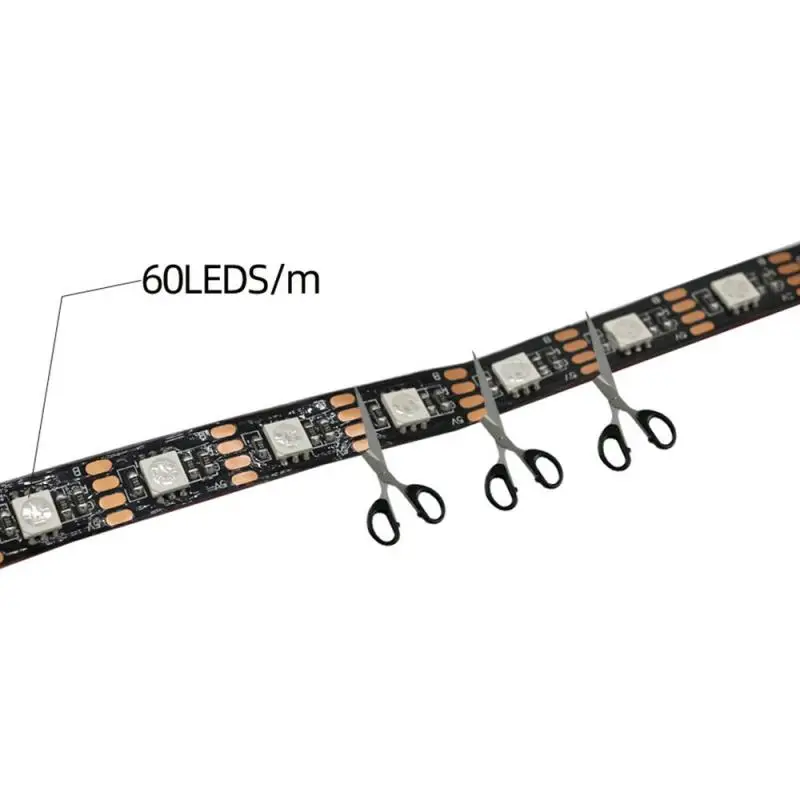 

5VUSB Lamp With Remote Control Lamp Strip Epoxy Waterproof 60 Lamp TV Background Room Decoration Color Lamp Belt Neon Light Bar
