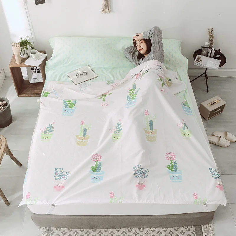 Портативный хлопковый спальный мешок для отеля улицы и путешествий студентов