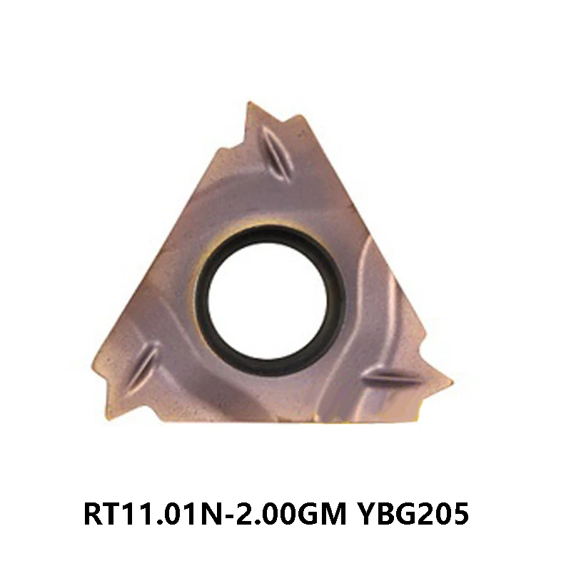 

Original 10pcs/box Carbide Inserts for Threading RT11.01N-2.00GM YBG205 11IR 2.0 pitch processing Stainless Steel CNC Cutting