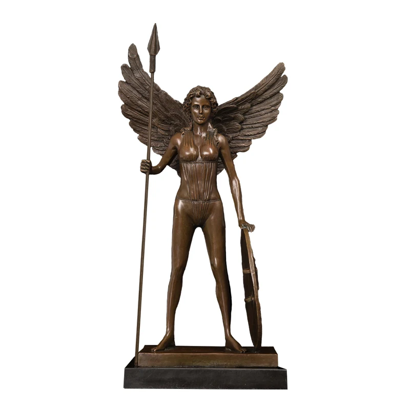 

Ivorique DS-225 56cm Bronze Athena Statue Sculpture Greek Goddess of Wisdom and War Figurine Festival Home Decor Collectible
