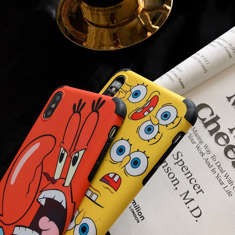 Губка Боб капитан крапс мультфильм чехол для iPhone 11 Pro Max 7 8 Plus SE 2020 матовый мягкий XS