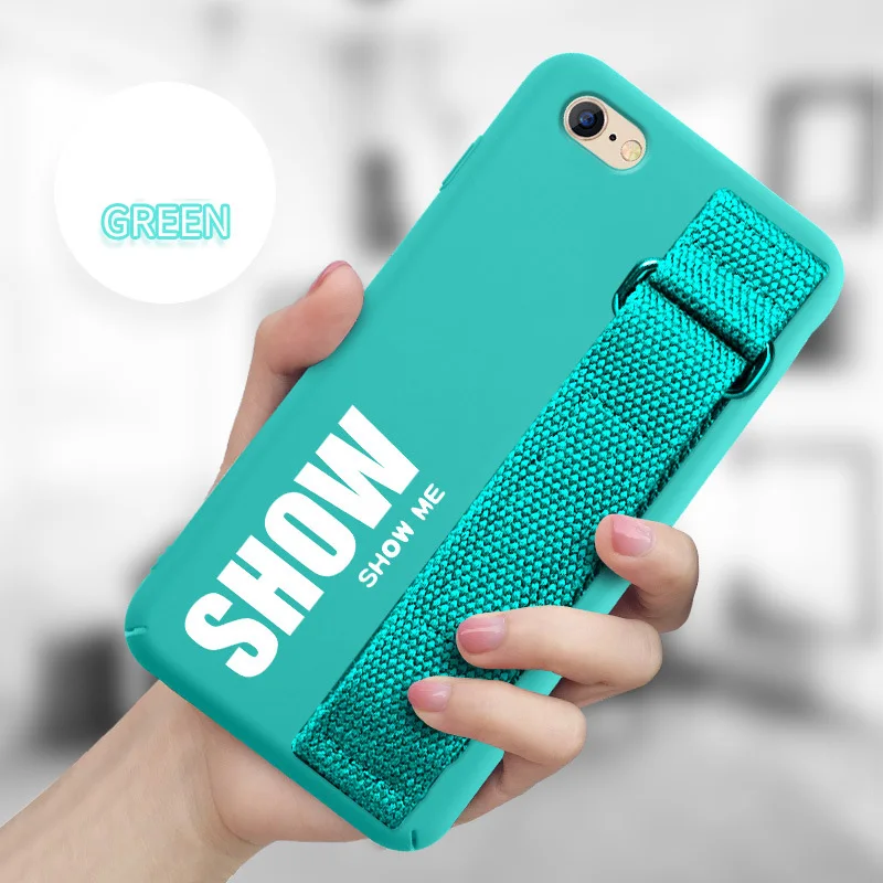 Чехол для iPhone 11 Pro Max 11Pro XS XR 8 7 6 6S Plus чехол Мягкая силиконовая матовая задняя крышка ремешок чехол для телефона Funda Caphina - Цвет: Green