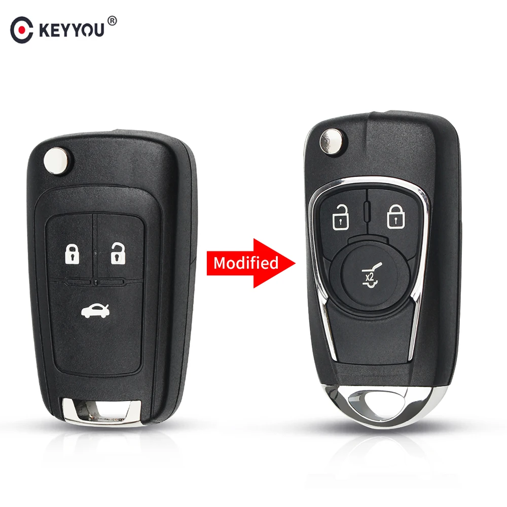 KEYYOU складной дистанционный ключ для Chevrolet Cruze Epica Lova Camaro Impala Aveo Сменный Чехол с 2/3