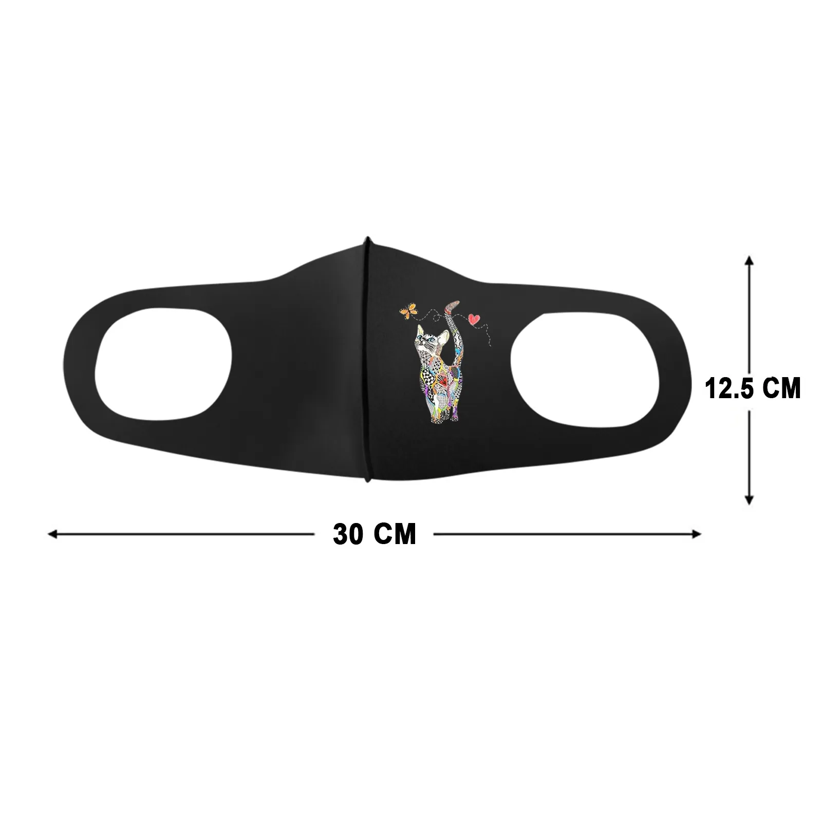 

5/10/15/25PCS Adult's Cat Prints Protection Face Mask Washable Earloop Cat Printe Mask Mascarilla reutilizable Black Headband