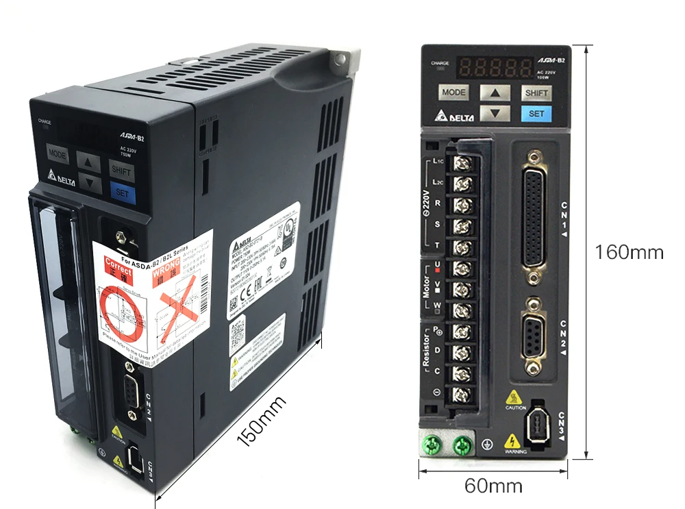 Delta B2 100W 0.1kW водитель серводвигатель переменного тока комплект ASD 0121 B ECMA C20401GS C20401HS