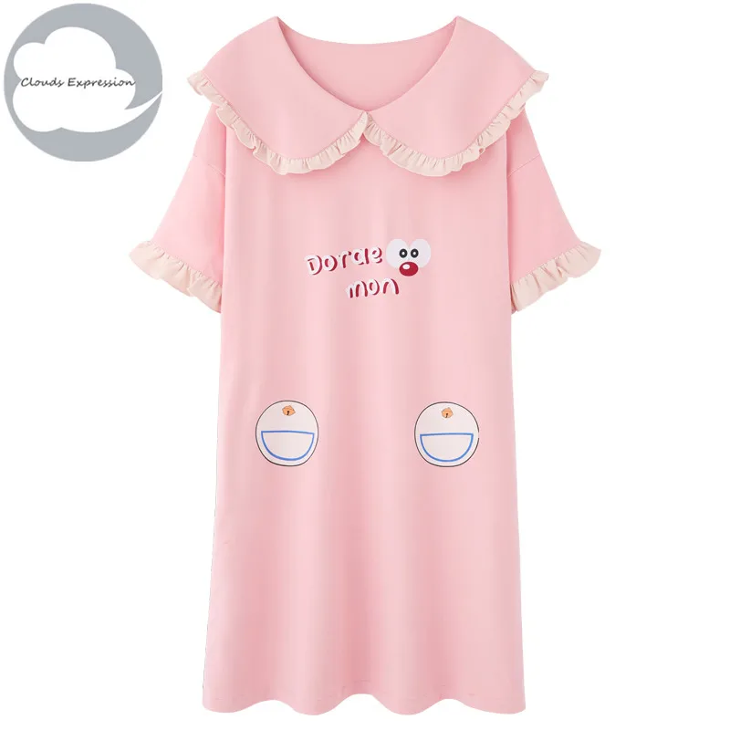 2020 Летняя трикотажная Хлопковая женская пижама с круглым вырезом и коротким