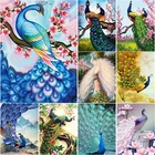 Алмазная 5D картина сделай сам, алмазная вышивка Павлин с полными квадратными и круглыми стразами, вышивка крестиком в виде животных, цветочное ремесло, украшение для дома, подарок