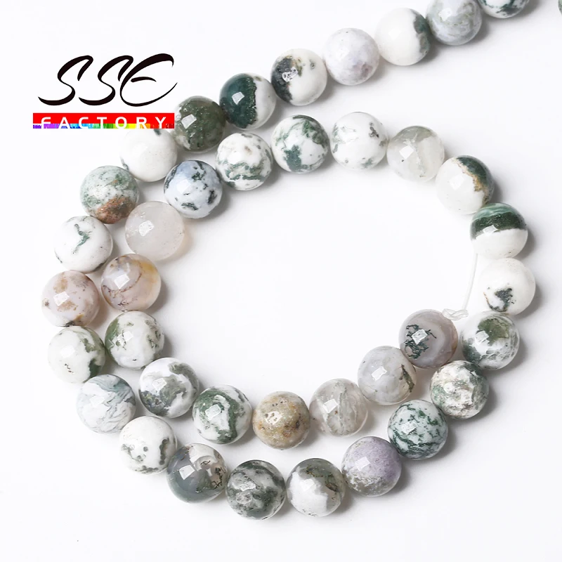 

Natural Stone Beads Tree Agates Round Loose Beads For Jewelry Making DIY Bracelets Necklace 15" Strand 4 6 8 10 12 mm Wholesale