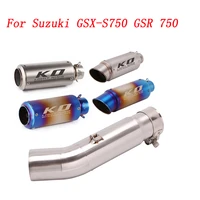 escape motorcycle exhaust middle link tube and 51mm vent pipe stainless steel exhaust system for suzuki gsx s750 gsr 750