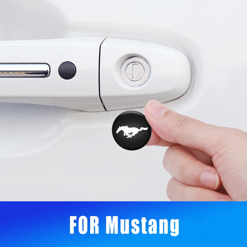 

4PCS Car Door Handle Keyhole Anti-blocking Protector Sticker Decoration Modification For Ford Mustang GT Car Accessories Sticker
