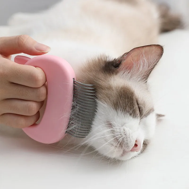 

Pet Cat Comb Remove Shedding Hair Puppy Cat Multifunction Pet Massage Grooming Brush Shell Shape Stainless Steel Cleaning Combs