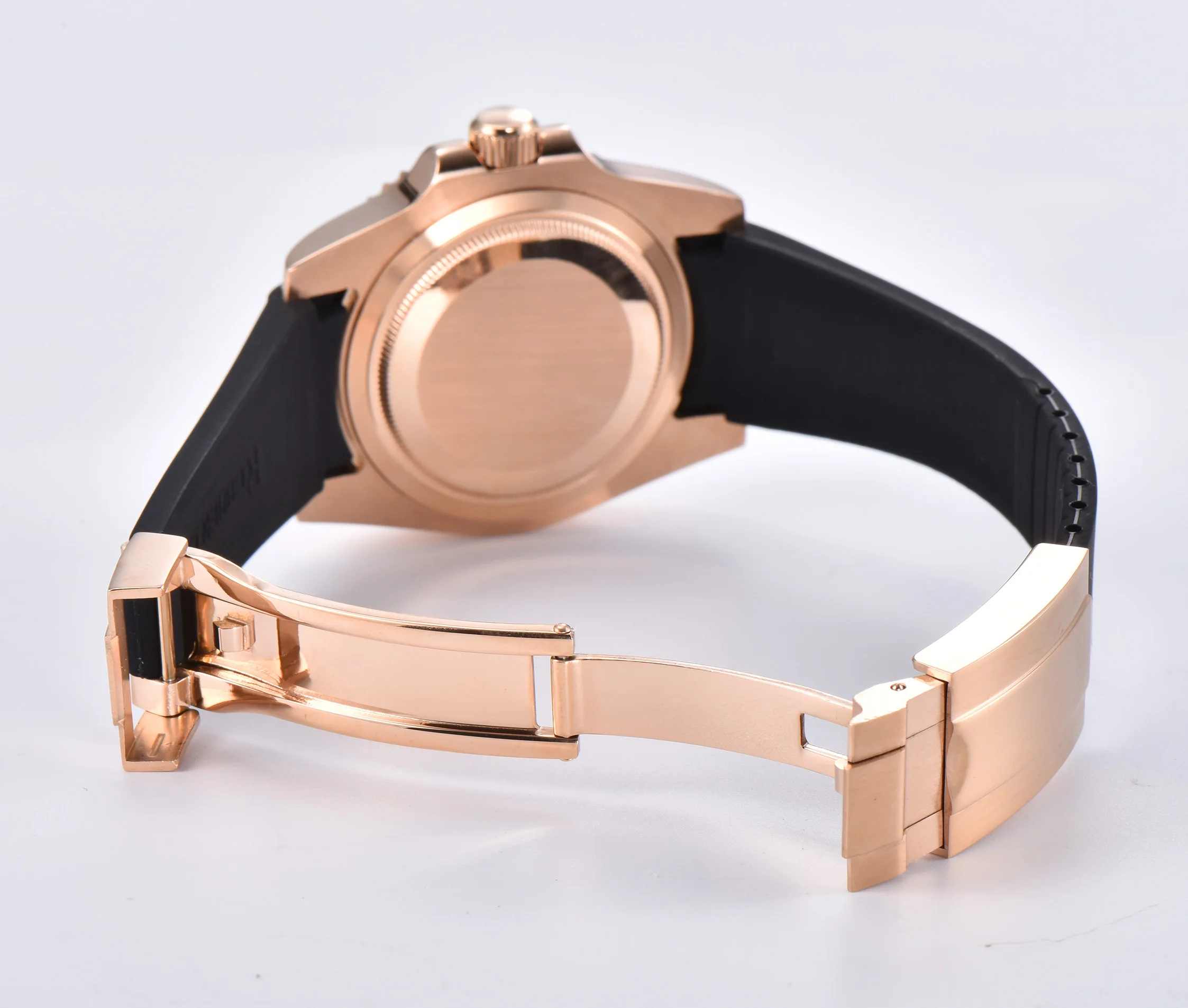 

OUMASHI 40mm black dial Men Wristwatch black ceramic bezel Mechanical Watches Sapphire automatic Rose gold mens watch ne46