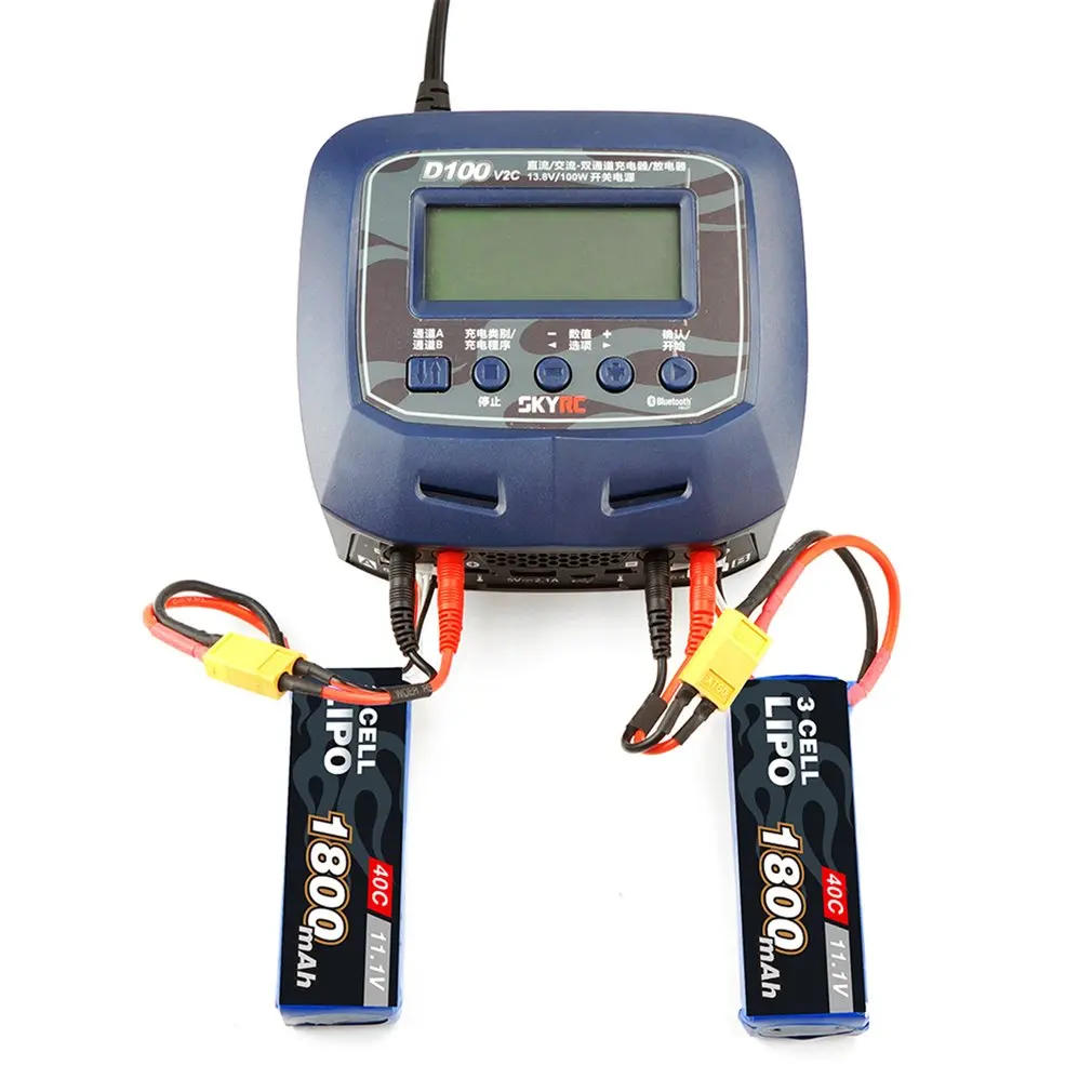 

SK-100131-03 D100 V2 Charger Dual Output Intelligent Balance Charger Discharger Charge LiFe LiIon LiHV NiMH NiCd LiPo