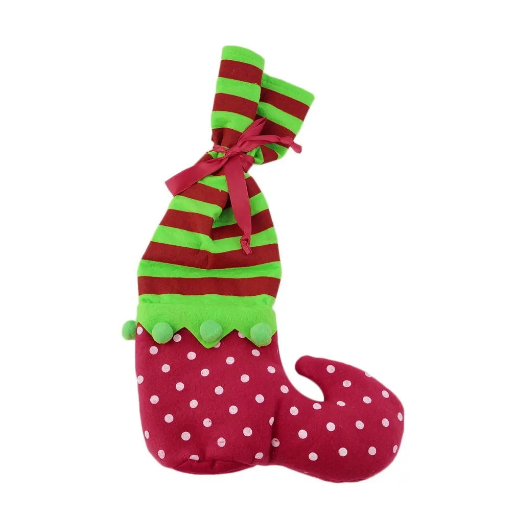 Рождественские чулки мешки Санты Подарочные подарки сумки обертывание конфет