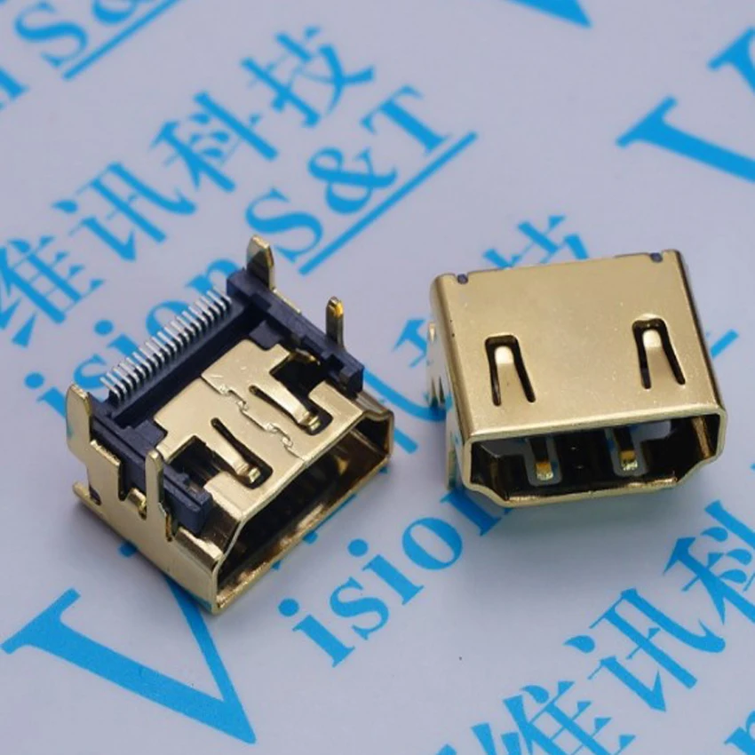 

20 шт./лот SMT HDMI гнездо/разъем 19P/19 pin A Тип позолоченный