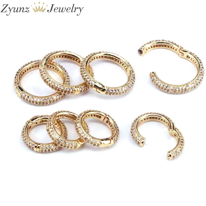 Металлическая застежка-карабин с микро-инкрустацией фианитом пружинная пряжка