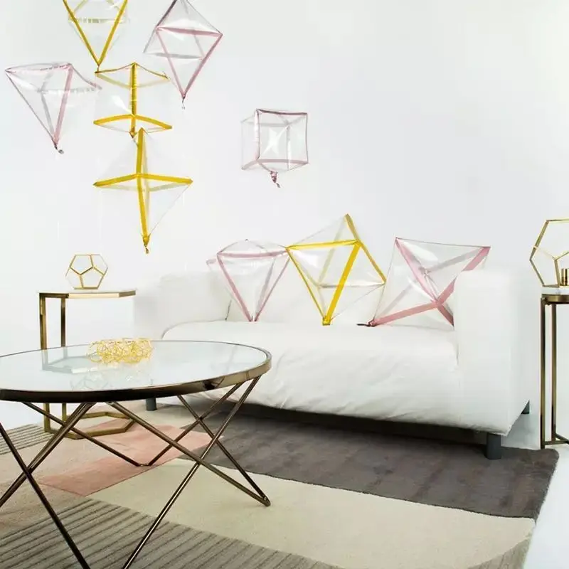 22 дюймовая прозрачная фоторамка квадратная проволока золотая розовая Золотая