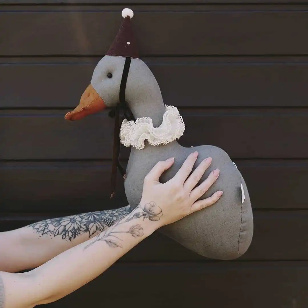 

Cute Animal Head Duck Plush Toys Wall Hanging Decoration Baby Photography Props Stuffed Doll Room Decor for Kids