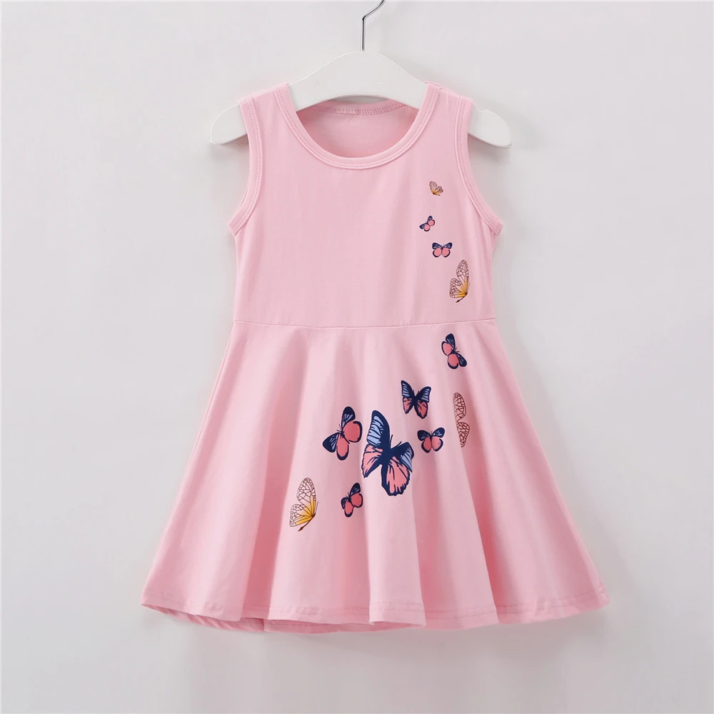 Платье для девочек лето 2020 детское платье без рукавов с принтом бабочки детская