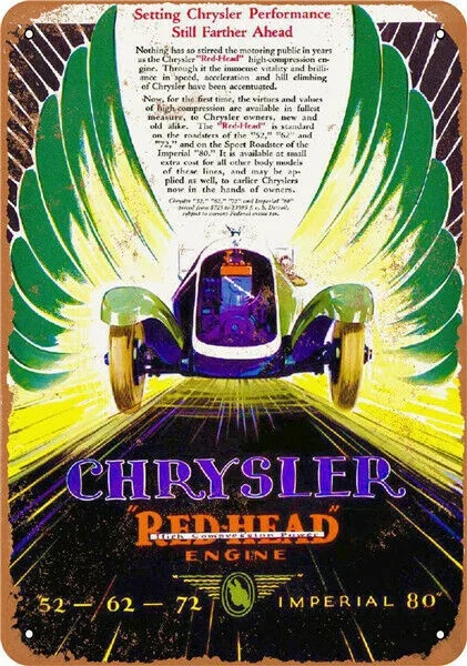 

Metal Tin Sign chrysler red head car garage Bar Pub Home Vintage Retro Poster Metal Painting 8x12inch 20x30cm