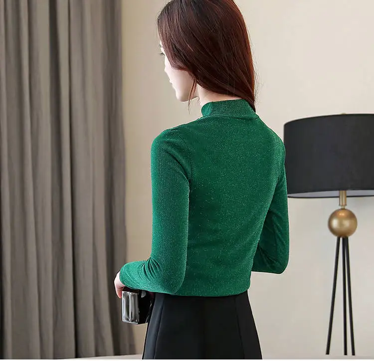 

New Fashion Lace Patchwork Shirt Women's Pullovers Casual Thicken Shirts Female Long Sleeve Bright Mesh Top Female Plus Size 5XL