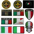 ONGLYP, Италия, флаг, нашивка, полная вышивка, тактическая, искусственная эмблема, липучка, отражающая вставка  Loop для куртки