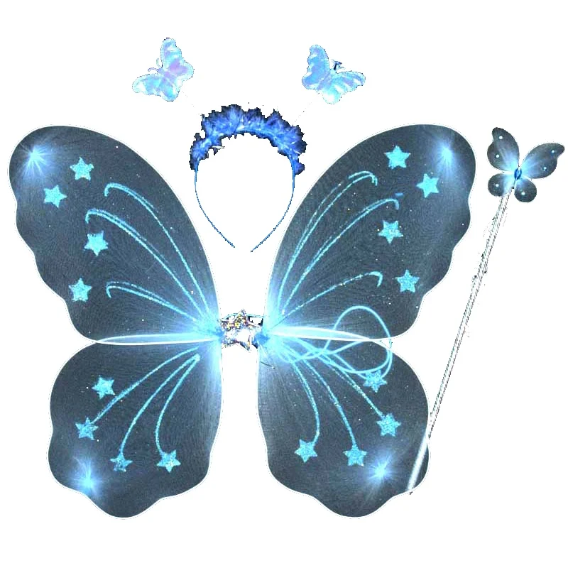 Детский костюм принцессы с крыльями повязка на голову бабочкой для девочек