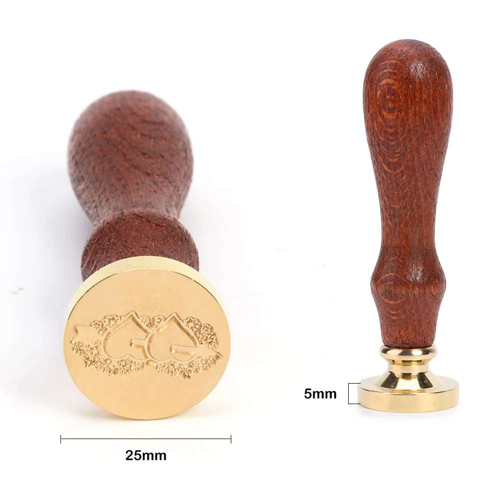 

Retro Wax Seal Antique Sealing Wax Stamp Wood Handle for Wedding Invitation Gift Handcrafts Wedding Invitations Metal Decorate