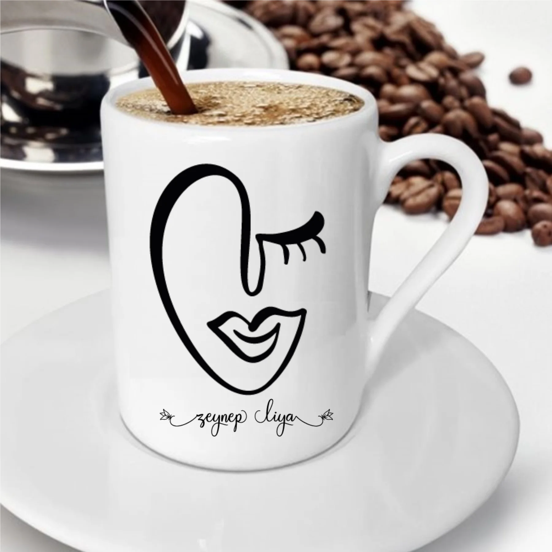 

Personalized Special Charcoal Abstract Face Coffee cup-10