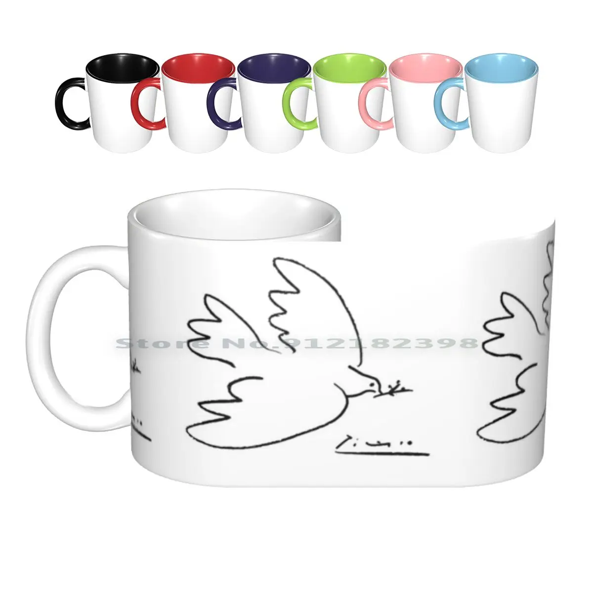 

Керамические кружки с голубьями Пикассо, чашки для кофе, кружка для молока, чая, кружка Пикассо, Пабло, Эскобар, Пабло, Пикассо, голубь, мир, ми...