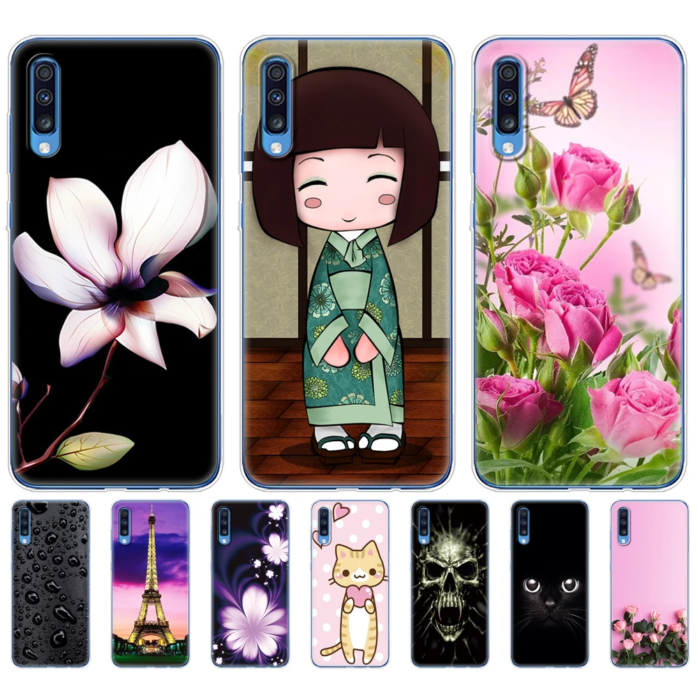 Чехол для Samsung A70 2019 мягкая задняя крышка телефона из ТПУ Galaxy силиконовые чехлы Coque