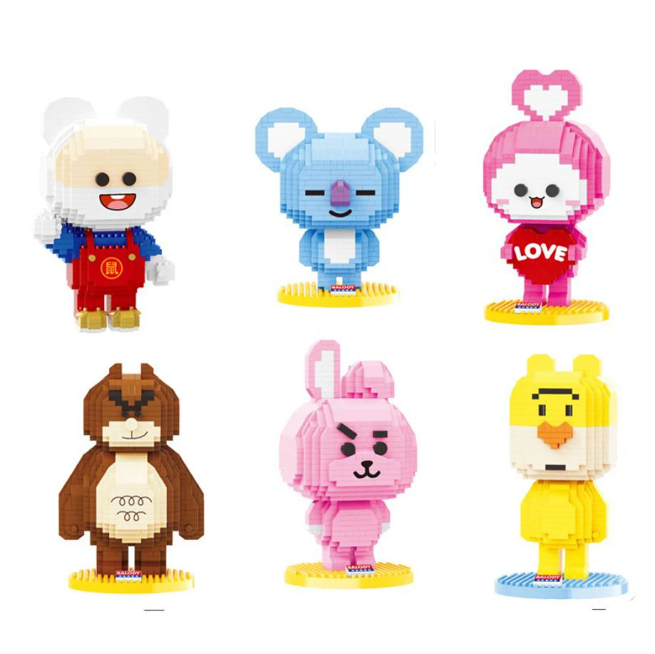 Милые Мультяшные фигурки животных микро алмазный блок коала Медведь Кролик Мышь