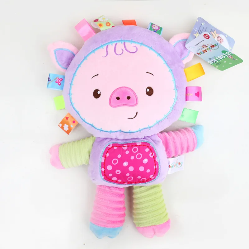 pig Новое поступление детские игрушки Утешительный кукла с BB Погремушки Игрушечные лошадки для маленьких От 0 до 13 лет детские игры игрушки, куклы WJ199-WJ202 - Цвет: pig