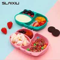 silicone baby plate food grade childrens feeding bowl dining plate cartoon dishes suction toddle training tableware kid no bpa