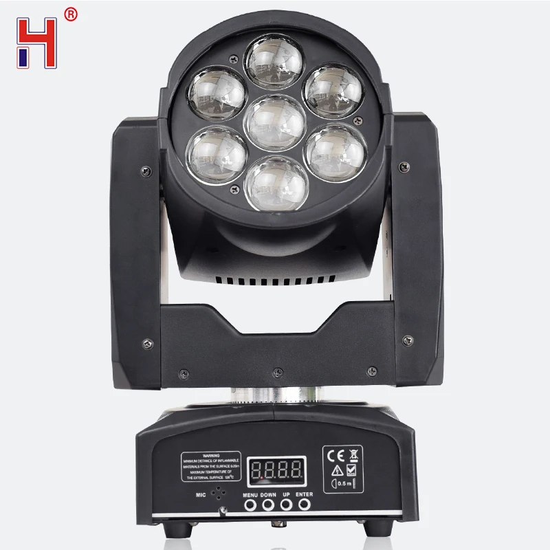 Мини-промывка Zoom 7X12W RGBW Quad с расширенными 16-канальными светодиодными движущимися