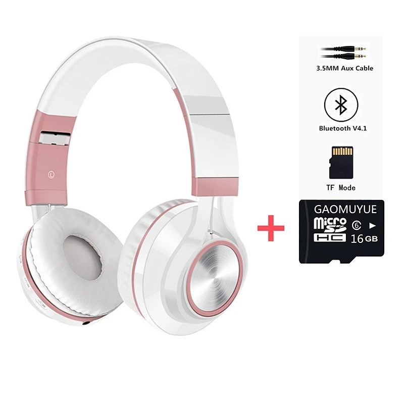 LVcards наушники bluetooth наушники музыкальные гарнитуры(bluetooth 4,1 Поддержка TF карты) для телефонов Беспроводные/проводные наушники A101 - Цвет: Bluetooth4.1-16GB