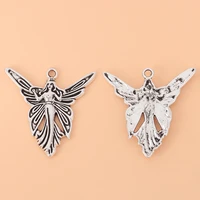 30pcslot tibetan silver butterfly angel fairy charms pendants for necklace diy jewelry making accessories
