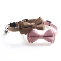 small dog cute collar bowknot with bell small cat collars adjustable buckle bow tie puppy dog collar