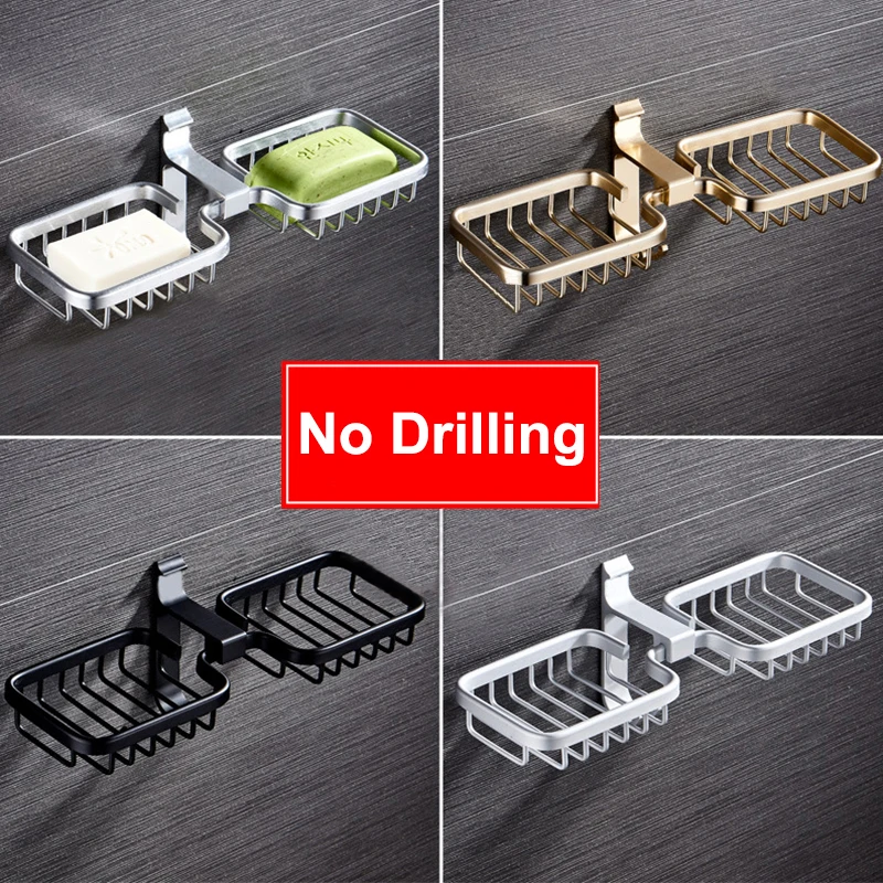 Подставка для мыла и в ванную комнату Алюминиевая Полка настенные аксессуары