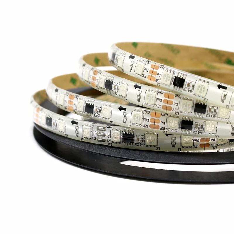 WS2811 5050 SMD RGB Пиксельная светодиодная полоса освещения 60 светодиодов/м Адресуемая