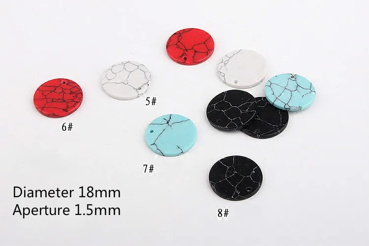 Натуральные белые зеленые красные и черные бирюзовые круглые односторонние